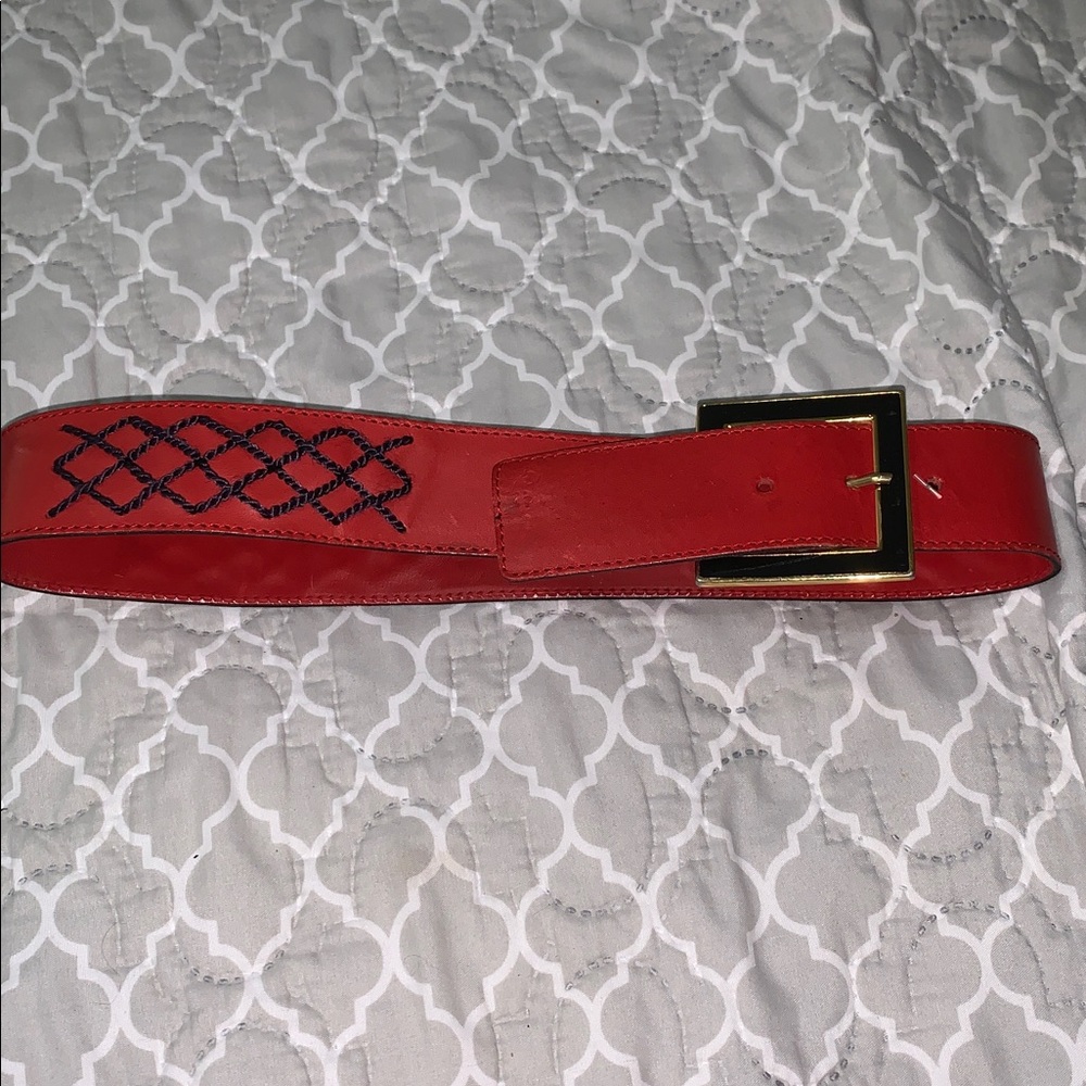 Vintage Valentino Garavani Red Leather Belt